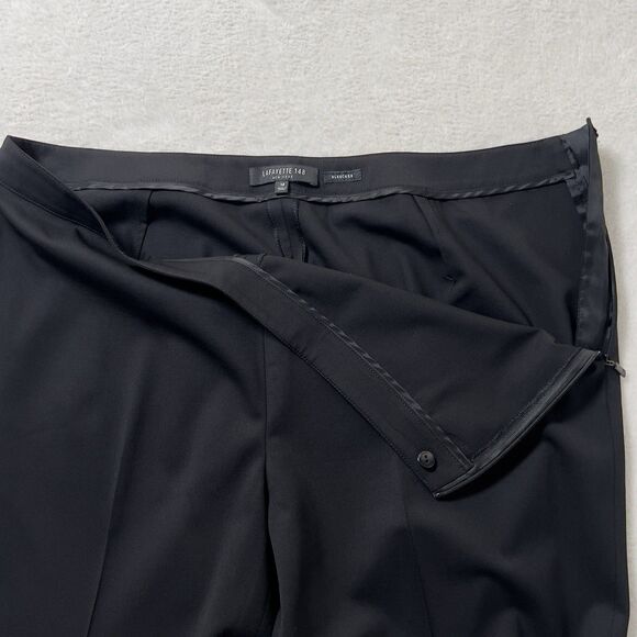 Lafayette 148 New York Bleeker Wool Pants Women Sz 12 Black Classic Trousers EUC - Picture 6 of 14
